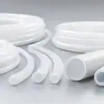 Custom white flexible PTFE tubing chemical hose exhibiting high pressure and chemical resistance properties